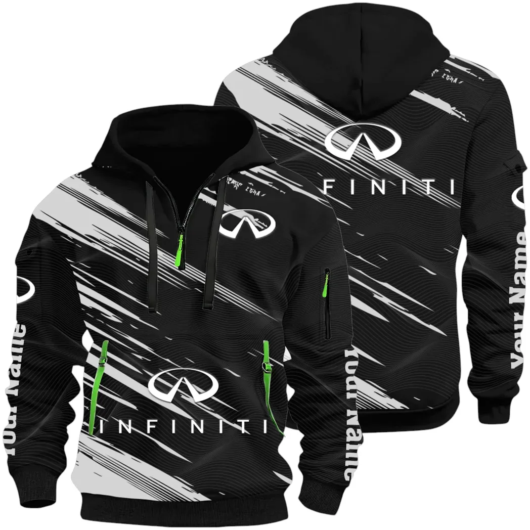 Executive Car Hoodie Half Zip 3D, Lightweight & Casual Comfort Hoodie CAR514 - Black