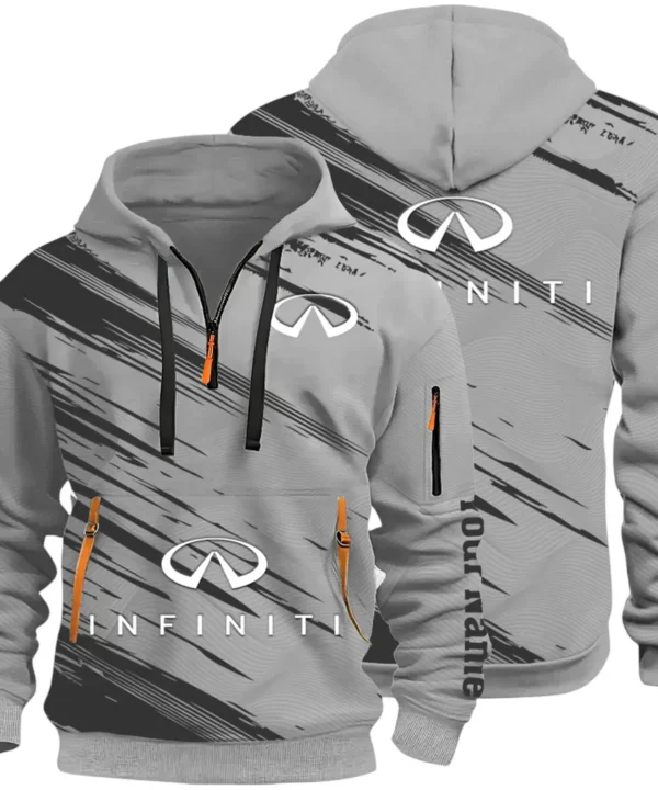 Executive Car Hoodie Half Zip 3D, Lightweight & Casual Comfort Hoodie CAR514 - Gray