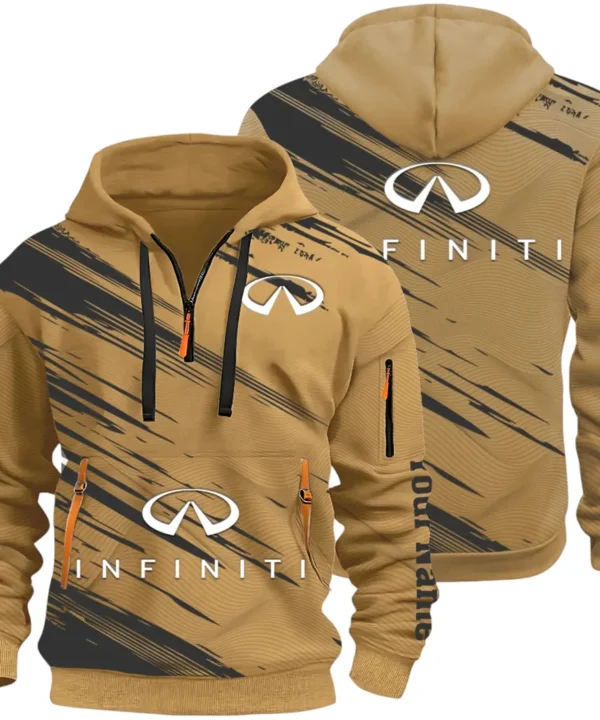 Executive Car Hoodie Half Zip 3D, Lightweight & Casual Comfort Hoodie CAR514 - Khaki