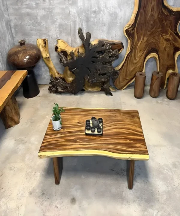 Solid Wood Low Tea Table Flat Top Modern Coffee Style
