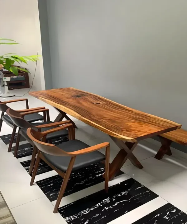 Solid Wood Natural Slab Tea Table Modern Living Room