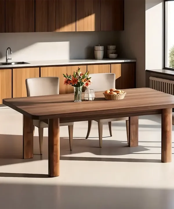 Rectangular Natural Wood Dining Table Clean Modern Lines