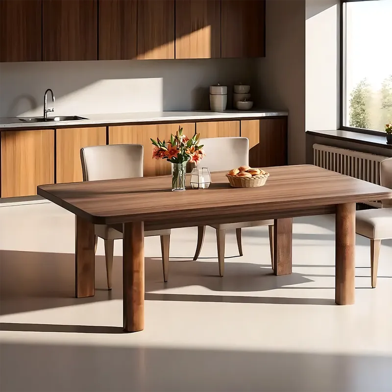 Rectangular Natural Wood Dining Table Clean Modern Lines